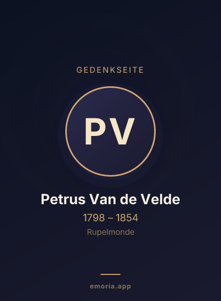Gedenkportrait von Petrus Van de Velde