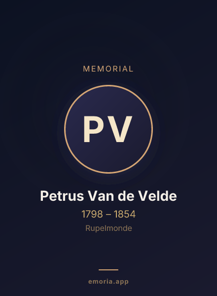 Memorial portrait of Petrus Van de Velde