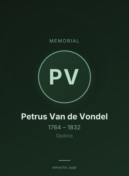 Memorial portrait of Petrus Van de Vondel