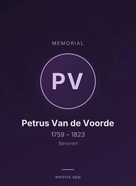 Memorial portrait of Petrus Van de Voorde