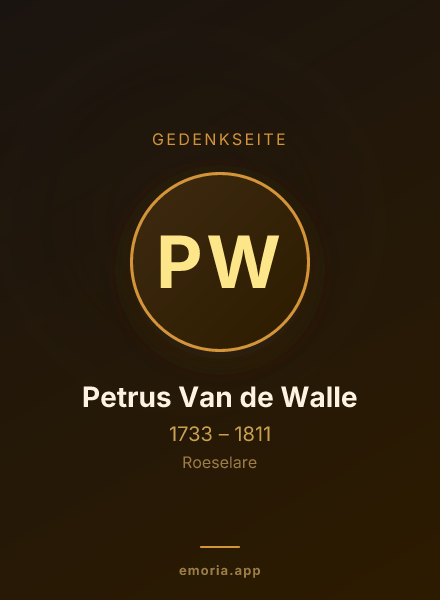 Gedenkportrait von Petrus Van de Walle