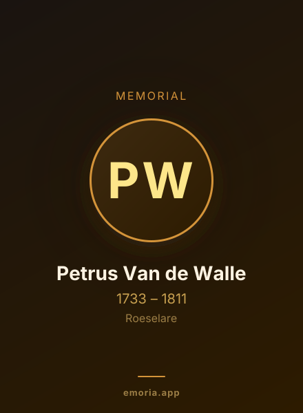 Memorial portrait of Petrus Van de Walle