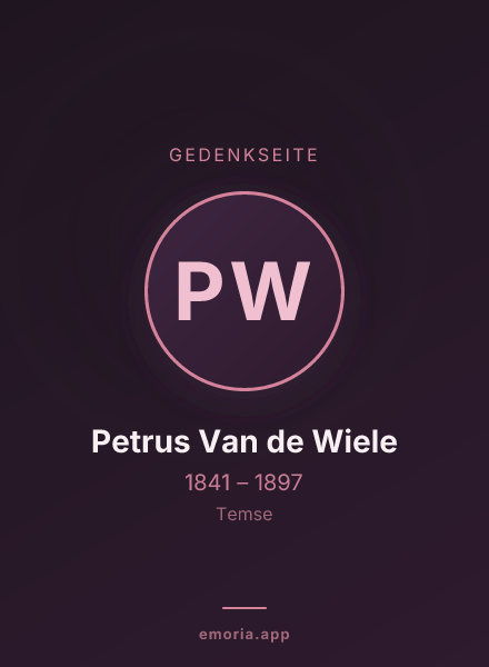 Gedenkportrait von Petrus Van de Wiele