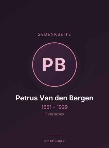 Gedenkportrait von Petrus Van den Bergen