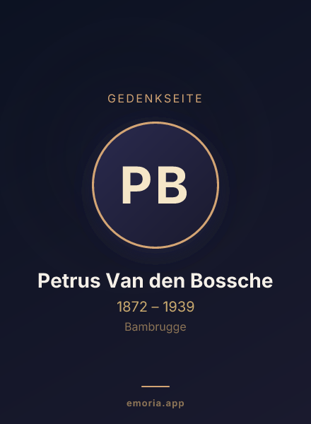 Gedenkportrait von Petrus Van den Bossche