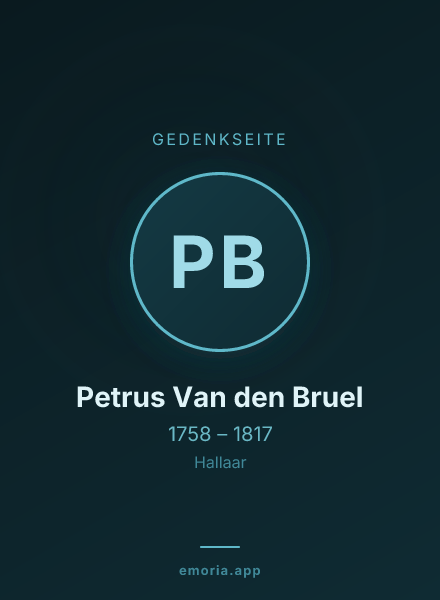 Gedenkportrait von Petrus Van den Bruel