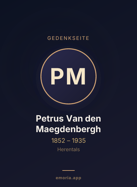 Gedenkportrait von Petrus Van den Maegdenbergh