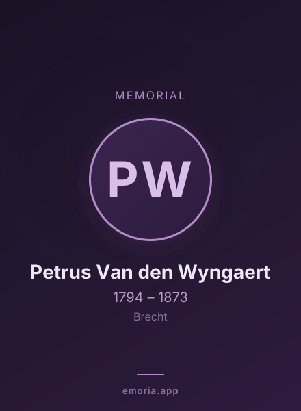 Memorial portrait of Petrus Van den Wyngaert