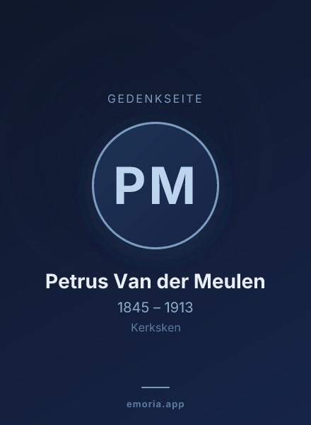 Gedenkportrait von Petrus Van der Meulen