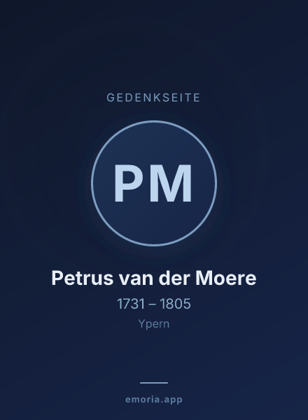 Gedenkportrait von Petrus van der Moere