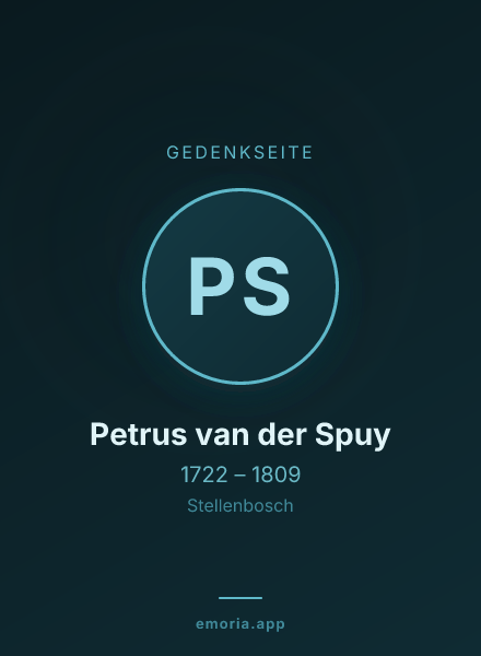 Gedenkportrait von Petrus van der Spuy