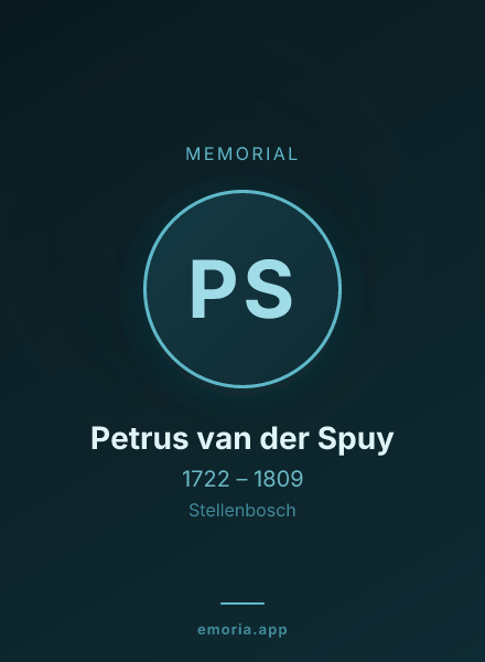 Memorial portrait of Petrus van der Spuy