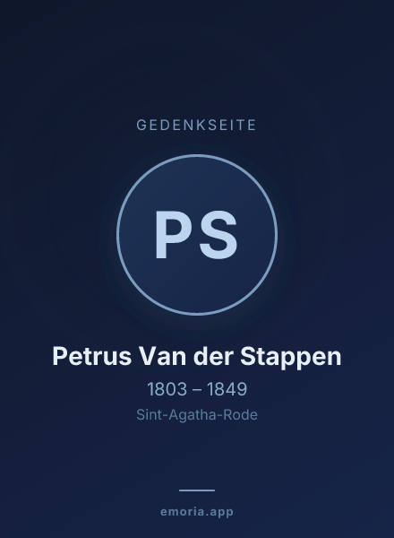 Gedenkportrait von Petrus Van der Stappen