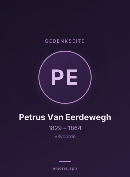 Gedenkportrait von Petrus Van Eerdewegh