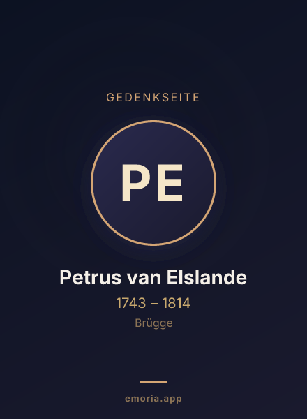 Gedenkportrait von Petrus van Elslande