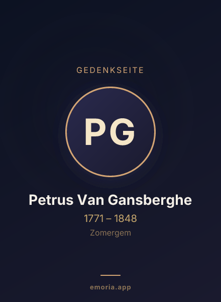 Gedenkportrait von Petrus Van Gansberghe