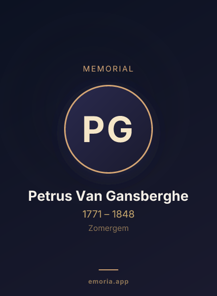 Memorial portrait of Petrus Van Gansberghe