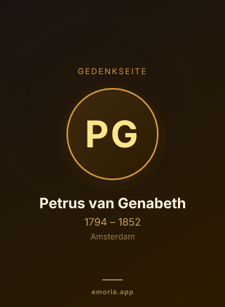 Gedenkportrait von Petrus van Genabeth