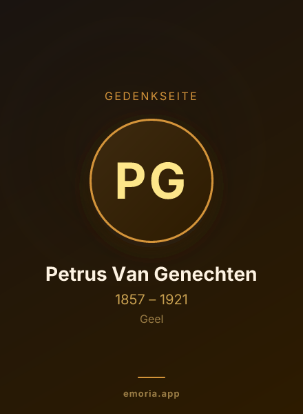 Gedenkportrait von Petrus Van Genechten
