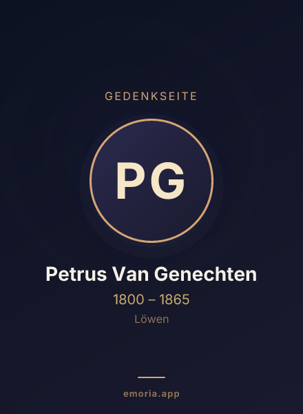Gedenkportrait von Petrus Van Genechten
