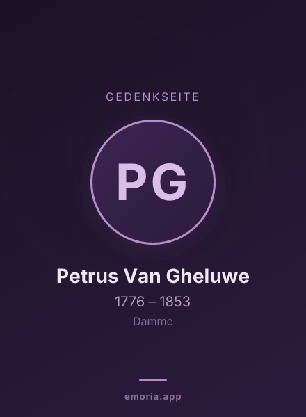 Gedenkportrait von Petrus Van Gheluwe