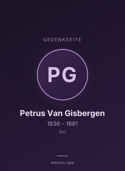 Gedenkportrait von Petrus Van Gisbergen