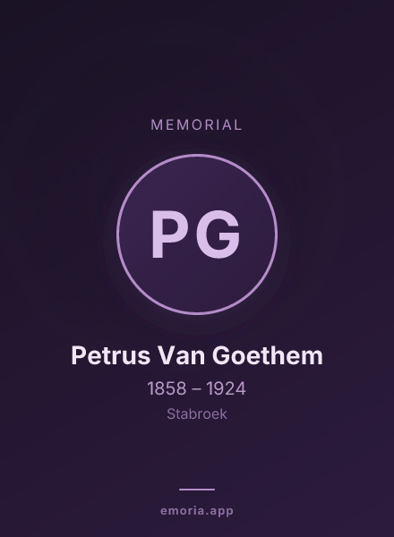 Memorial portrait of Petrus Van Goethem