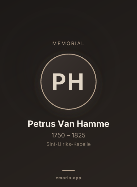 Memorial portrait of Petrus Van Hamme