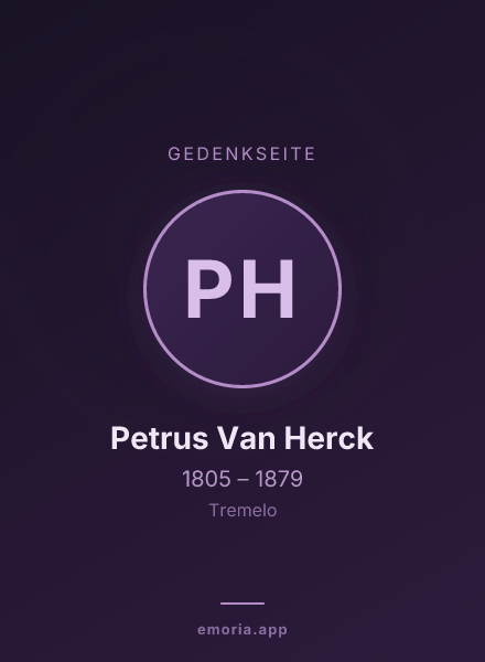 Gedenkportrait von Petrus Van Herck