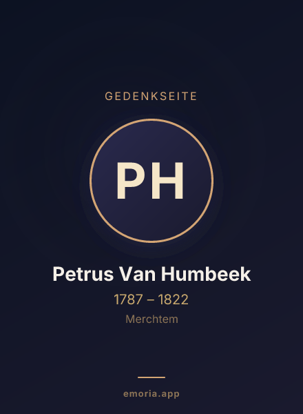 Gedenkportrait von Petrus Van Humbeek
