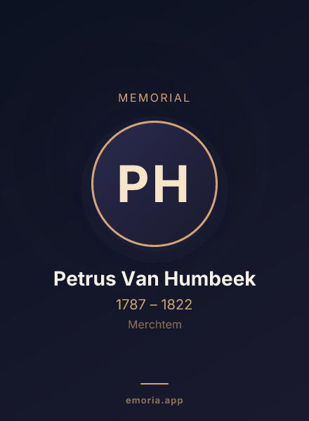 Memorial portrait of Petrus Van Humbeek
