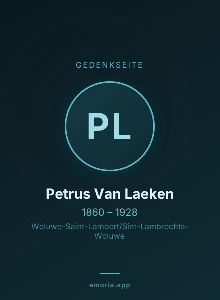 Gedenkportrait von Petrus Van Laeken