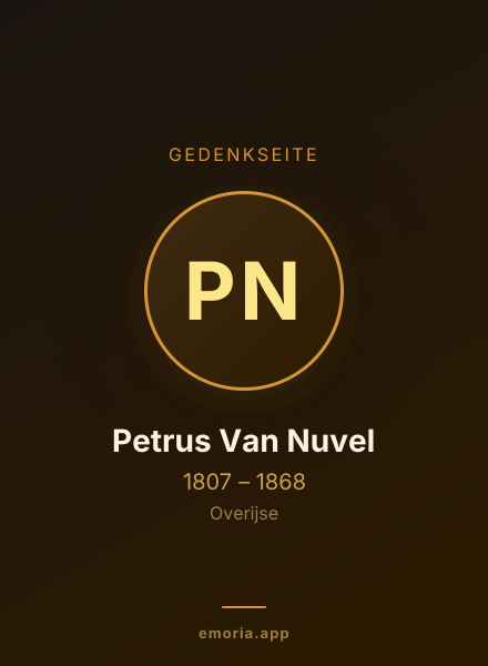 Gedenkportrait von Petrus Van Nuvel