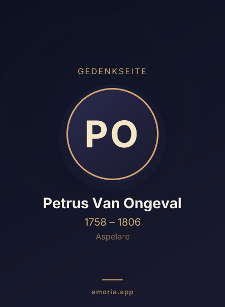 Gedenkportrait von Petrus Van Ongeval
