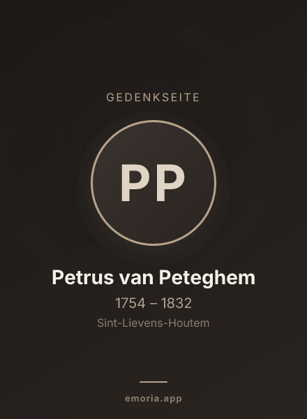 Gedenkportrait von Petrus van Peteghem