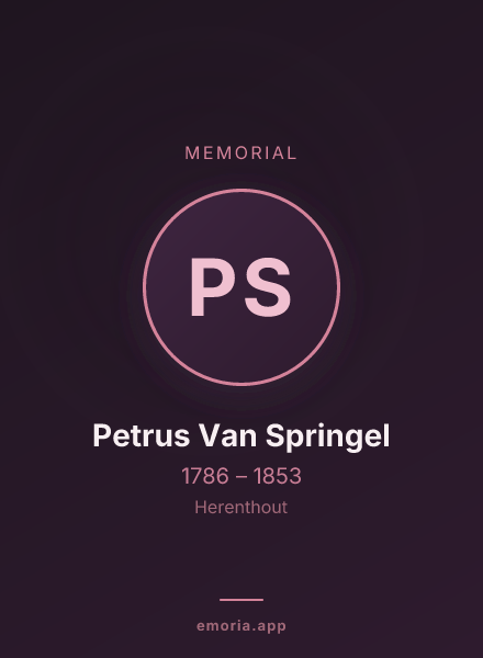 Memorial portrait of Petrus Van Springel