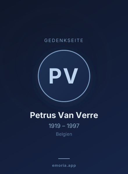 Gedenkportrait von Petrus Van Verre