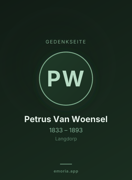 Gedenkportrait von Petrus Van Woensel