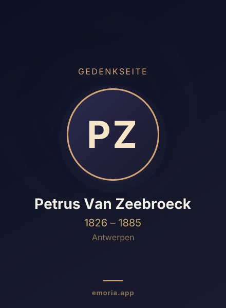 Gedenkportrait von Petrus Van Zeebroeck