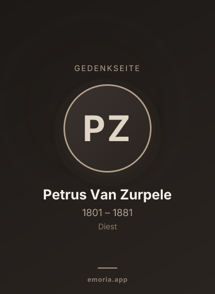 Gedenkportrait von Petrus Van Zurpele