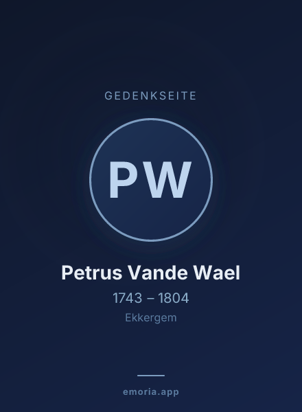 Gedenkportrait von Petrus Vande Wael
