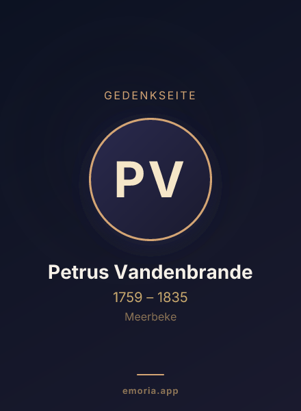 Gedenkportrait von Petrus Vandenbrande