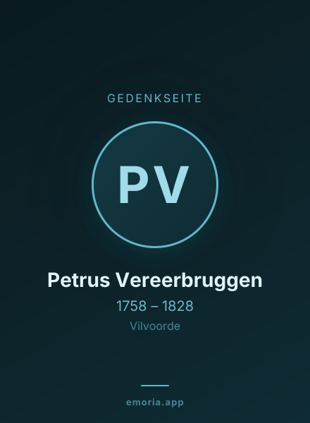 Gedenkportrait von Petrus Vereerbruggen