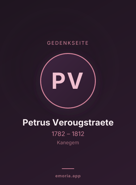 Gedenkportrait von Petrus Verougstraete