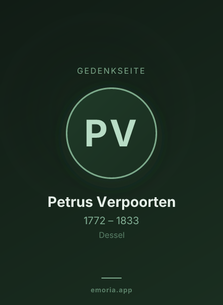 Gedenkportrait von Petrus Verpoorten
