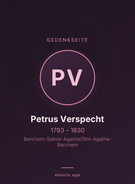 Gedenkportrait von Petrus Verspecht