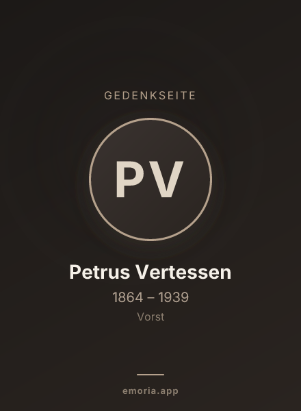 Gedenkportrait von Petrus Vertessen