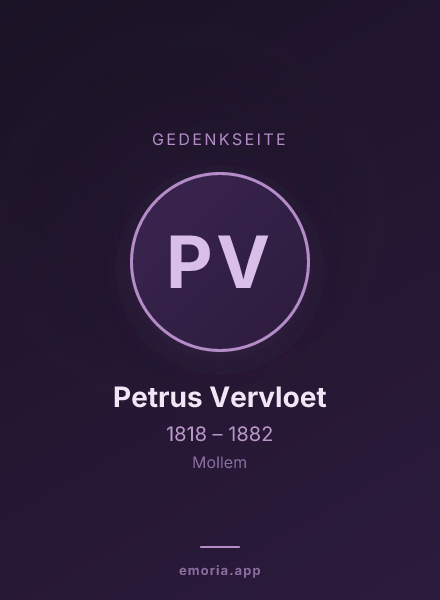 Gedenkportrait von Petrus Vervloet