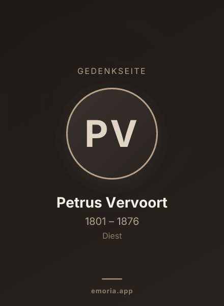 Gedenkportrait von Petrus Vervoort