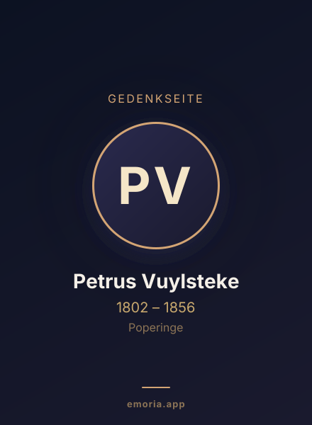 Gedenkportrait von Petrus Vuylsteke